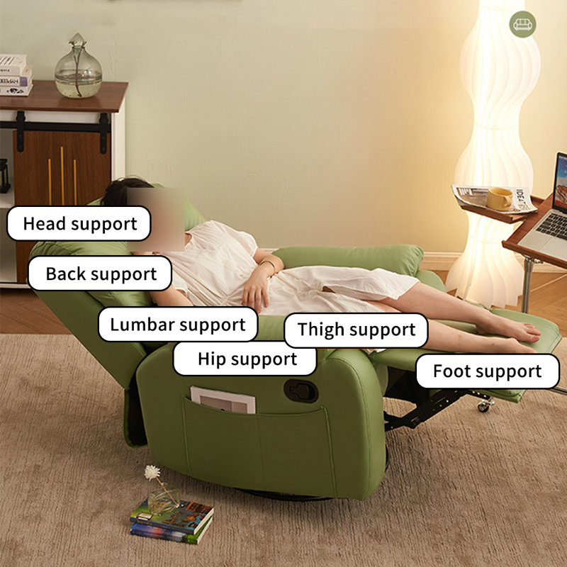 Ergonomic 360° Rotating Multi-Functional Recliner, Green