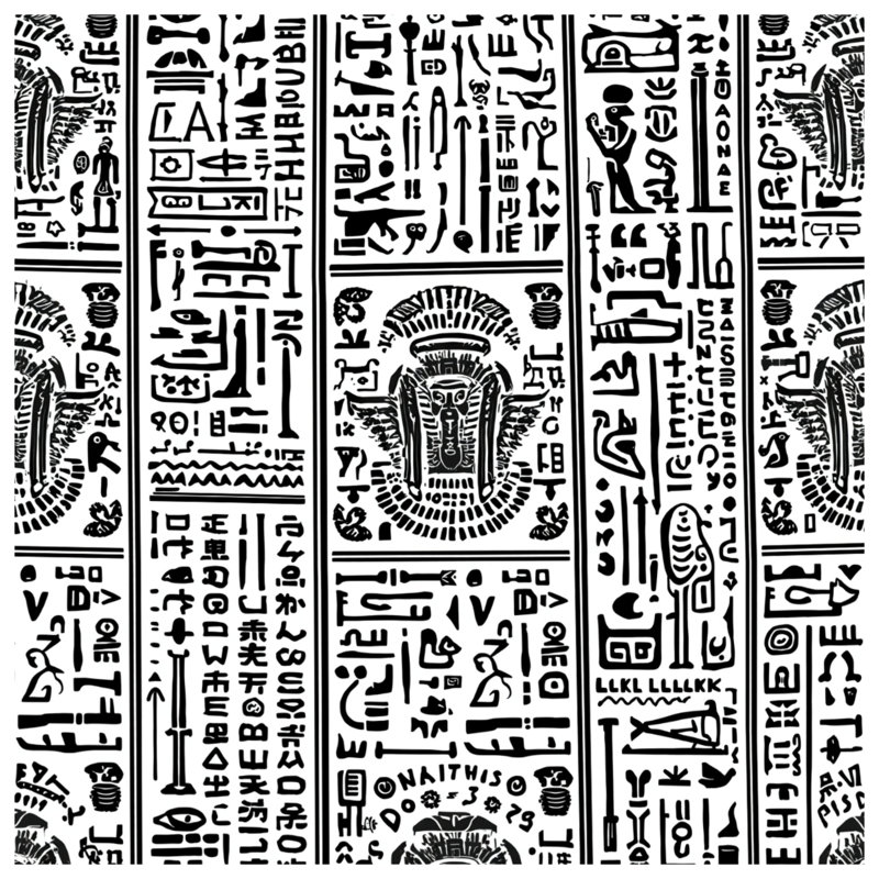 Hieroglyphics Pattern Double Sided Throw Pillows, 20 x 20 inches
