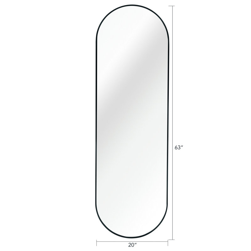 Miroir de salle de bain noir 63 po x 20 po, Noir