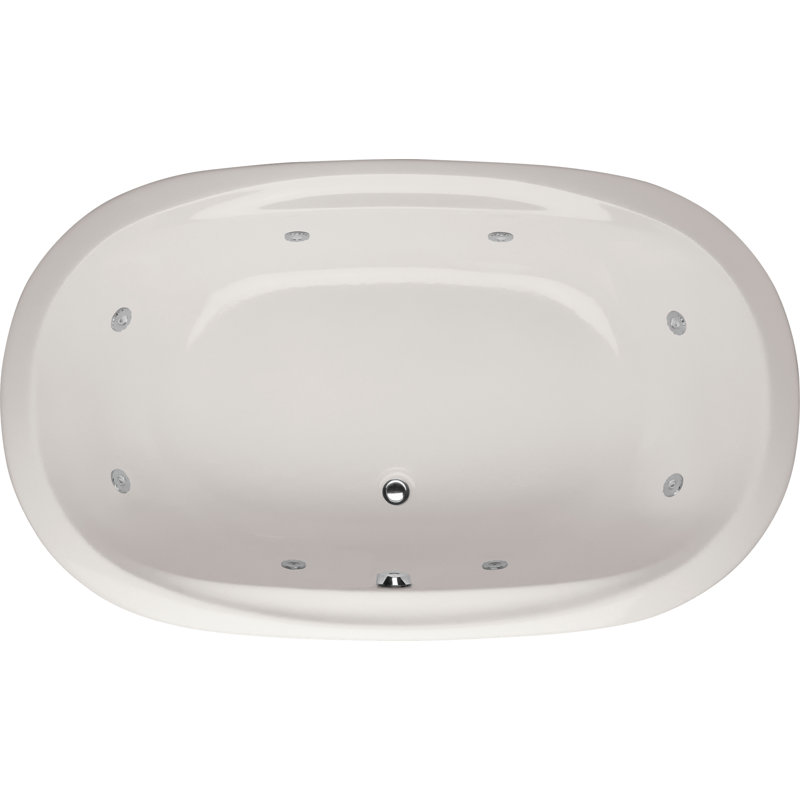 Baignoire en acrylique combinant 66 po x 38 po Designer, Blanc, Chrome poli