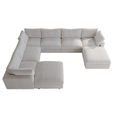 Canapé modulaire avec repose-pieds 8 pièces 8 pièces