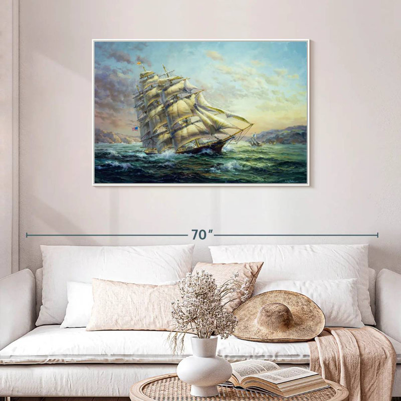 Clipper Ship Surprise, Cadre flottant blanc, 43 po x 29 po