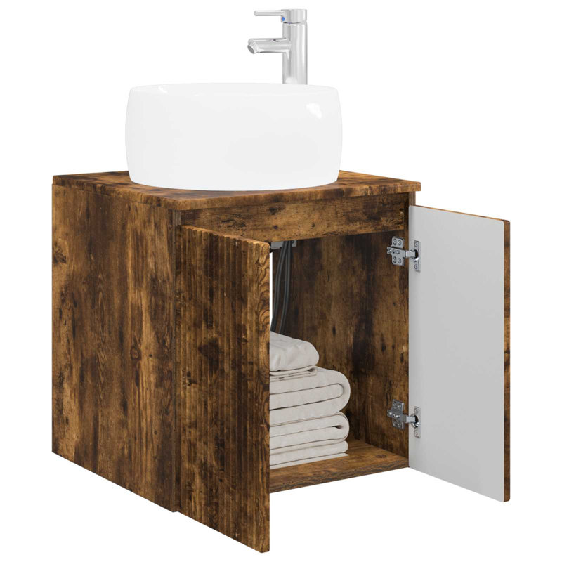 495 mm Bathroom Vanity, Smoked Oak