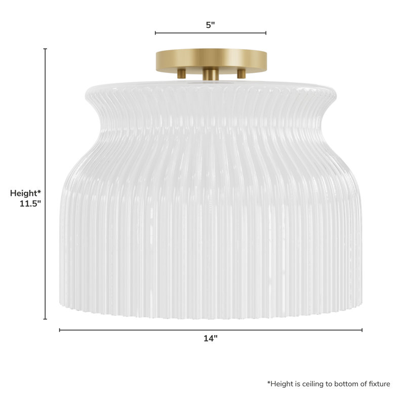 Hunter x Jasmine Roth Harlowe 1 Light Flush Mount Ceiling Light Fixture