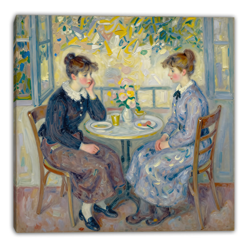 «Cafe Conversation», art mural sur toile tendue, L 30 po x H 30 po x P 1,5 po