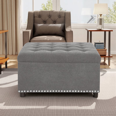 30" W Square Storage Ottoman Coffee Table