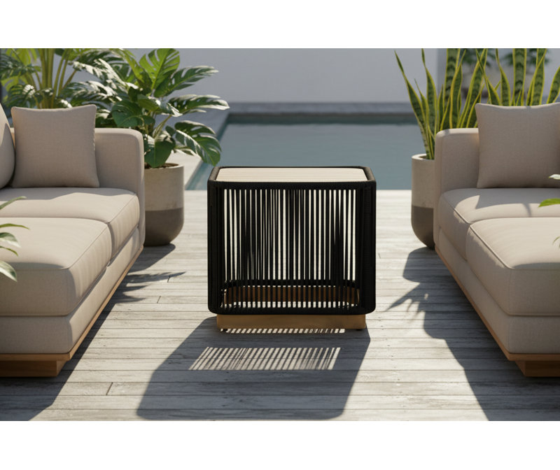 Table de bout Alpine Teak Collection, Noir