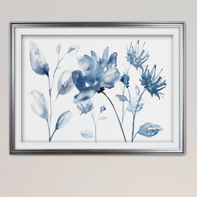 Translucent Blues II - reproduction de cadre photo sur papier, Argent, H 30 po x l 40 po x P 1,5 po