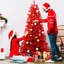 Arbre de Noël rouge 6 pi - Arbre en PVC rouge pur avec 804 pointes, branches articulées pour une installation facile, support en métal stable, décoration audacieuse des Fêtes-2138272905