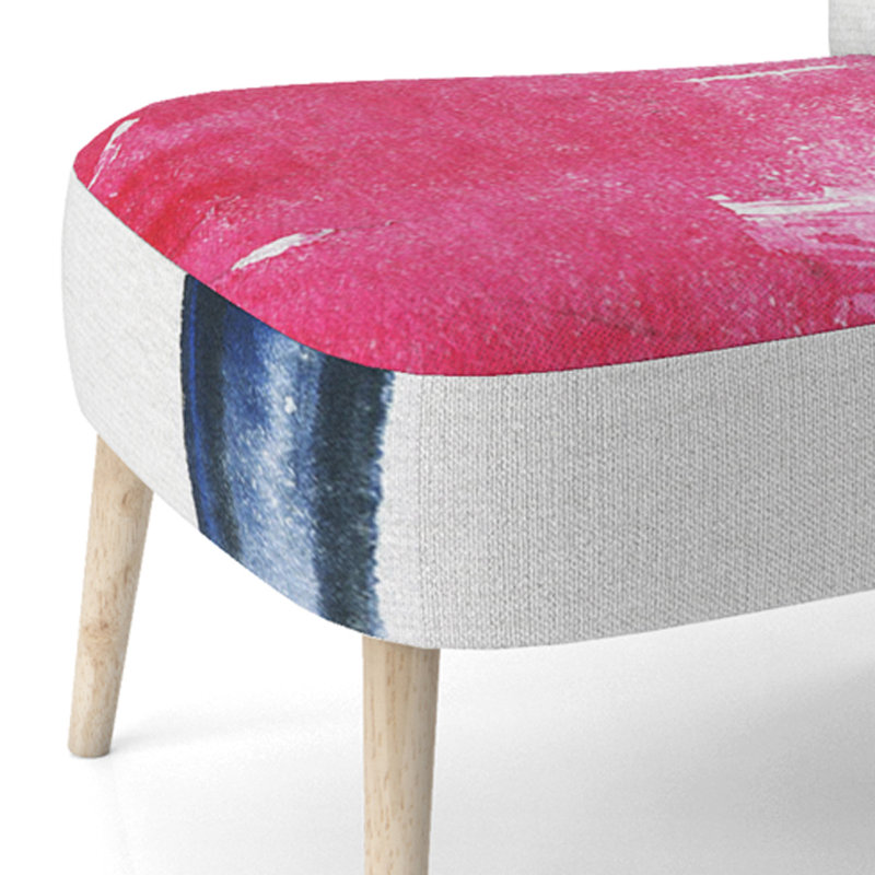 Chaise d'appoint, motif floral beige tapissé - motif floral beige II, Rose / blanc