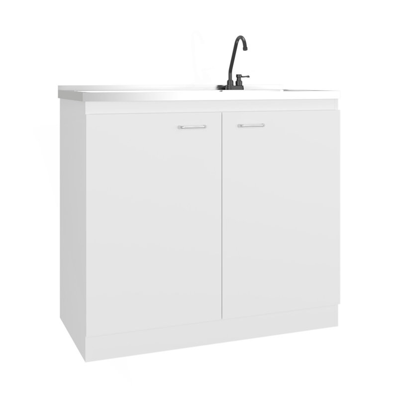 Armoire de rangement Extremo avec 2 portes et 3 tablettes, blanc