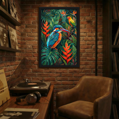 Animals Tropical Birds And Lush Foliage Pattern