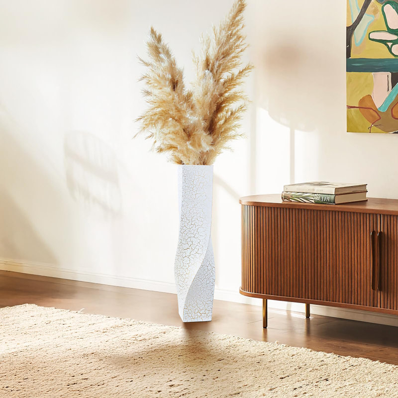  Vase de plancher torsadé géométrique, 23.6"