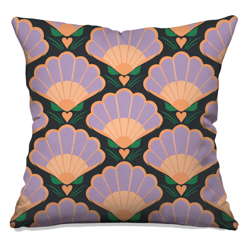 Shell Pattern Motif Double Sided Throw Pillows, 26 x 26 inches