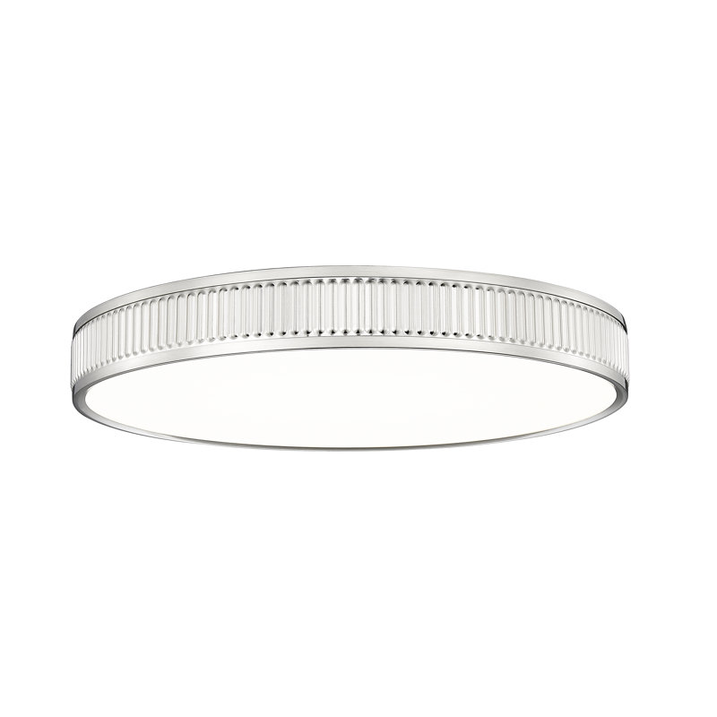 Arne 20.75 inch 1 Light Flush Mount in Matte Black, Brushed Nickel
