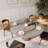 Ikerne Light Gray Mid Modern Century Rotating Round Dining Table With Lazy Suan For 6-8-392439358