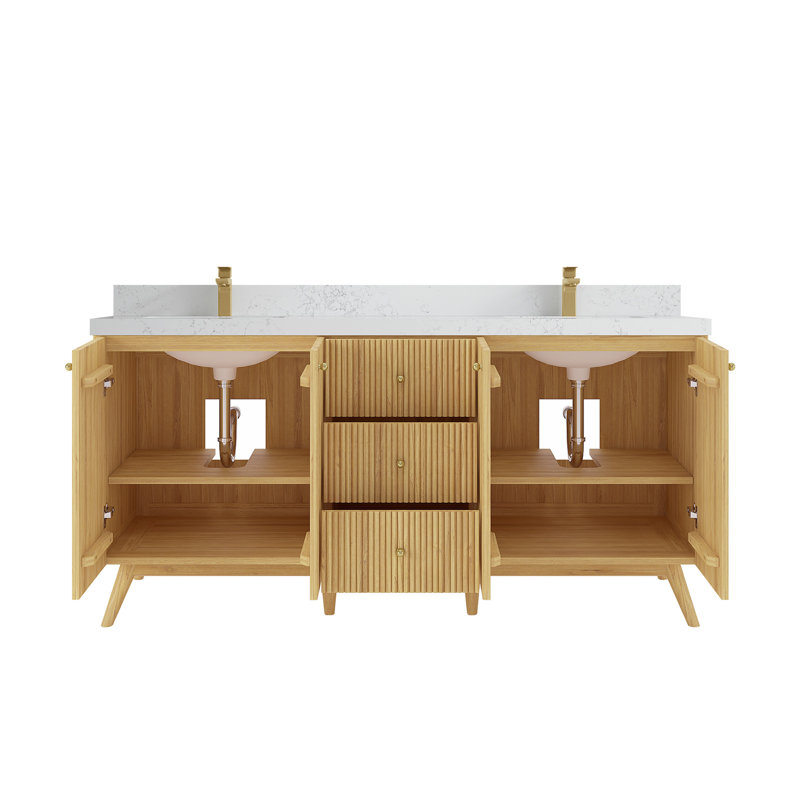 Ensemble de meuble-lavabo double 72 po Izzat, Empira blanc