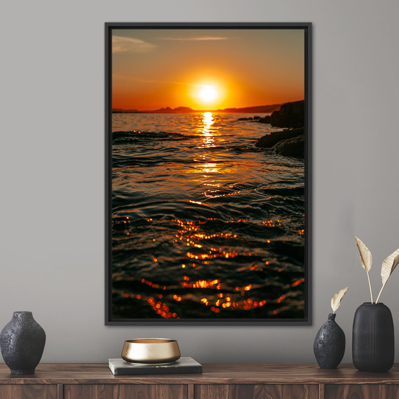 Print on Canvas, 35 cm H x 25 cm W, Framed Print without Mat, Black