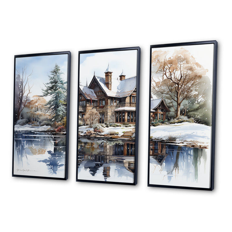 Ensemble de salon Lakehouse In Winter Charm - Lakes Lakehouse, Cadre flottant noir, H 28 po x l 36 po x P 1 po