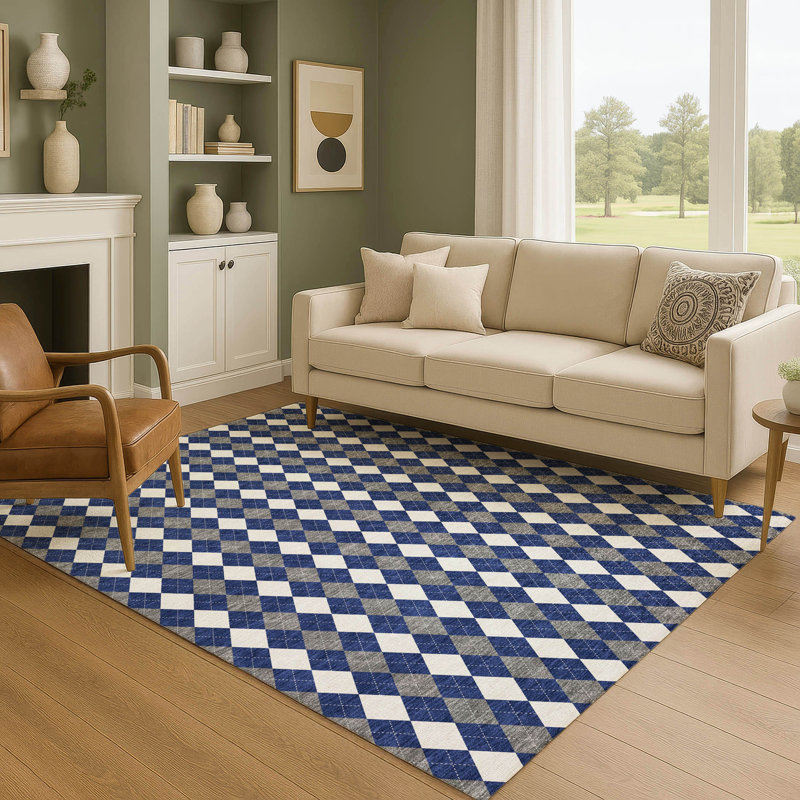 Premium Machine Washable Dockside AMF1812 Holiday Rug, Rectangle 2'6" x 3'10"