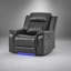 Fauteuil inclinable électrique au fini gris anthracite avec éclairage DEL et accoudoirs coussinés pour une détente confortable