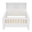 Lit plateforme simple avec tête de lit escamotable, conception escamotable, rails de sécurité de haute qualité, blanc-719291834