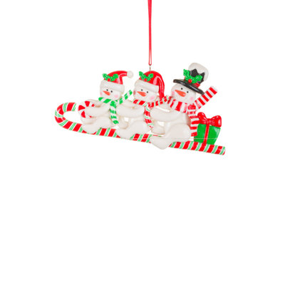Ensemble de 4 décorations en forme de neige en argile blanche Candycane