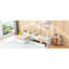 Lit plateforme simple avec 3 tiroirs, fabrication solide et blanche avec rangement de tiroir confortable et efficace-1709262823