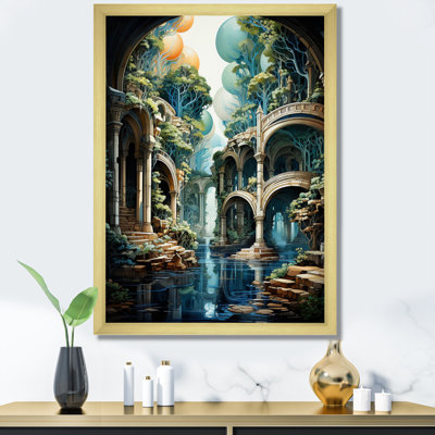 «Beige Bridge Flowing Connections An II - Cityscapes», reproduction d'art sur toile
