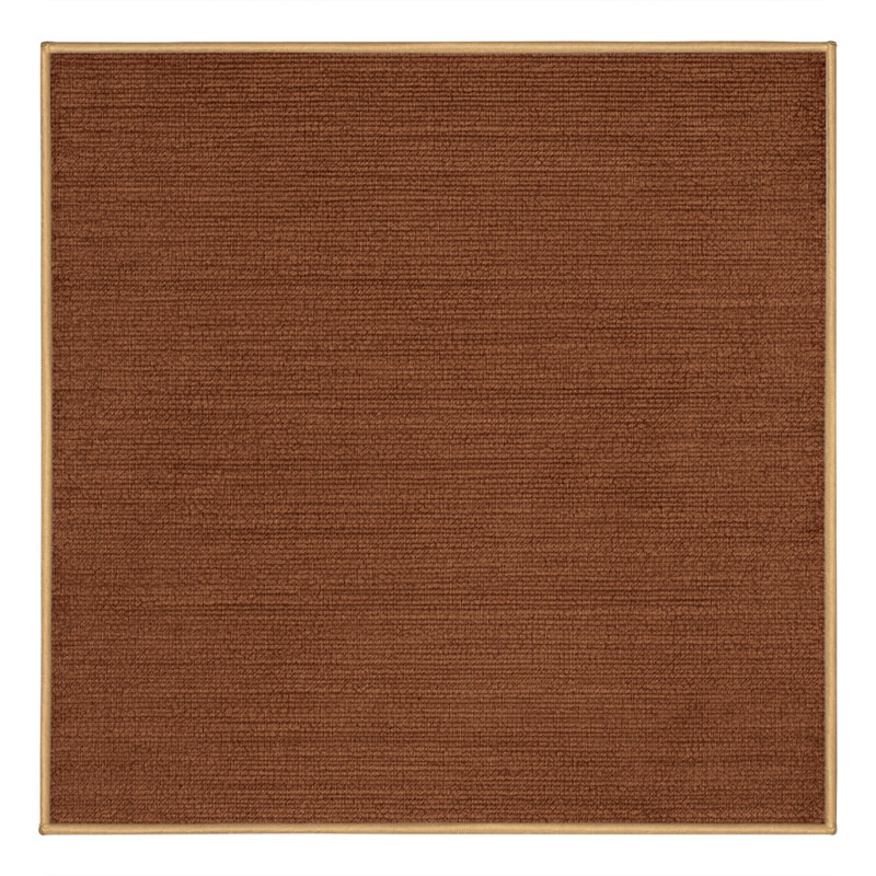 Machine Washable Solid Brown Area Rug, Square 3'