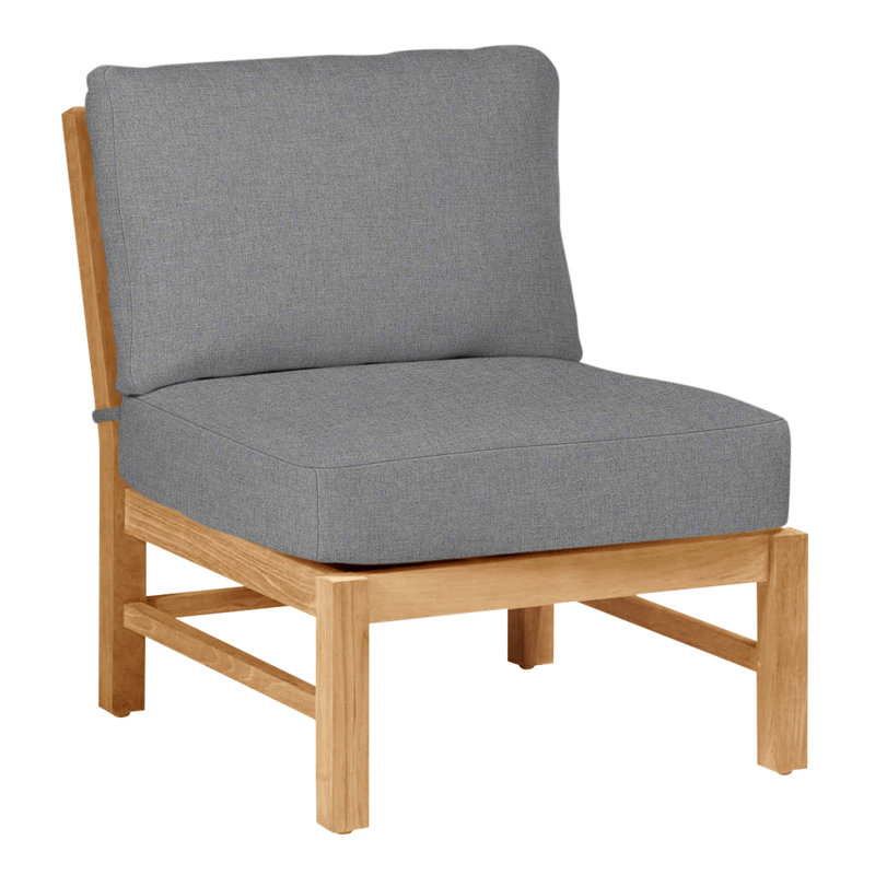 Fauteuil de chambre modulaire Club Teak - Teck naturel, Pas de soudure, Teck naturel, Brume Verona