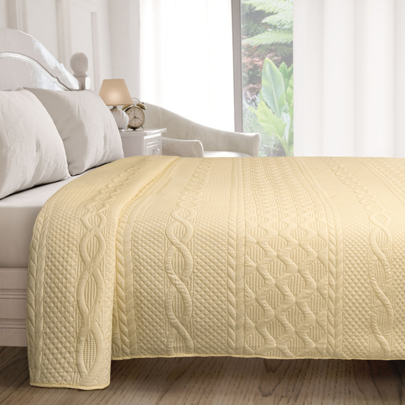 Aran - Elegant Quilted Bedspread Polyester Geometric Bedspread, Single Bedspread
