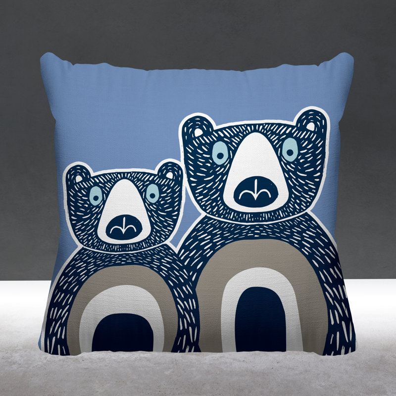 Coussin Berny, 15 po x 15 po, Pervenche, Carré