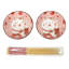 Ensemble de 2 bols en céramique rouge Maneki Neko 12 oz avec baguettes en bambou Lucky Cat