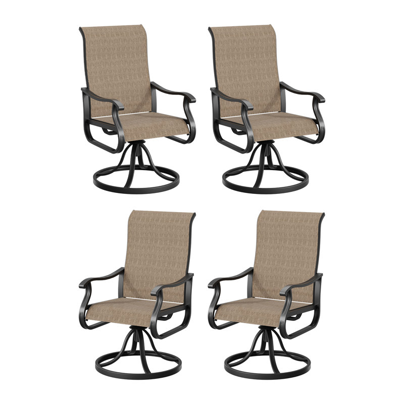 Ensemble de 4 fauteuils de salle à manger Avionce, Brun