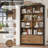 71" Tall Bookshelf with 4 Drawers, 6-Tier Double Wide Bookshelf and Bookcase with Storage, Tall Bookshelf Large Bookshelf Standing Book Cabinet for Home Office, Brown/Black-1377229519