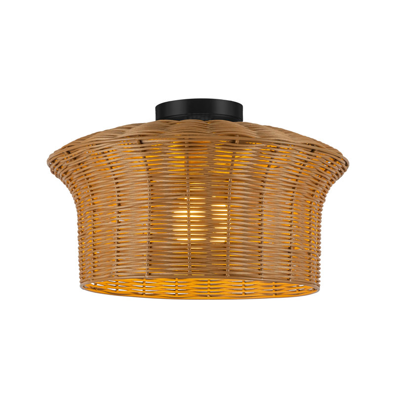 Kai 16-In Semi-Flush Mount, Black