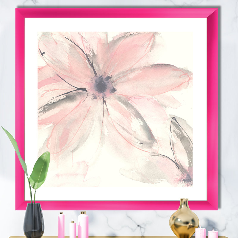 « rose shabby floral ii »-cadre photo imprimé sur toile, H 16 po x l 16 po x P 1 po