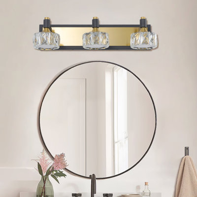 3- Luminaire de salle de bain sur miroir en cristal - Éclairage de salle de bain rouille moderne