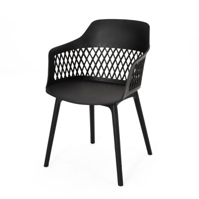 Azalea Outdoor Chair - To Weather, Build, Clean-Cut Lines, Black Polypropylene, 23In Depth, 21.5In Width, 33In Height, 12.2Lb Weight Weather , Stable Structure, Modern Outlook, 23.03In 20.86In