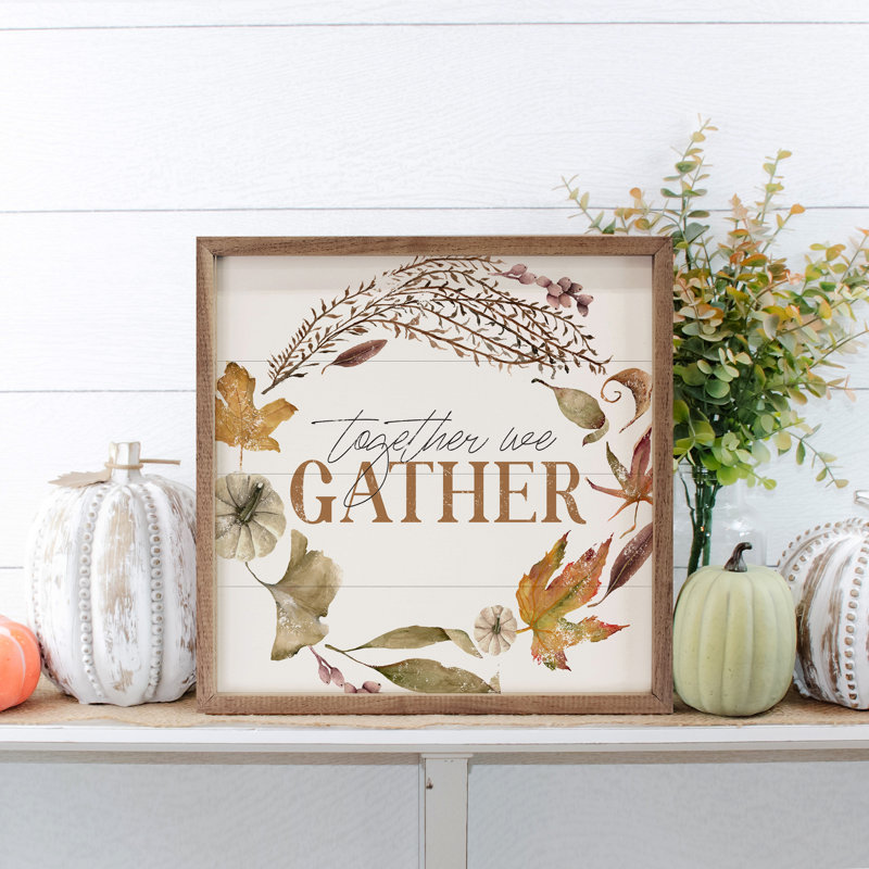 Together We Gather Wreath White, 12" H x 12" W