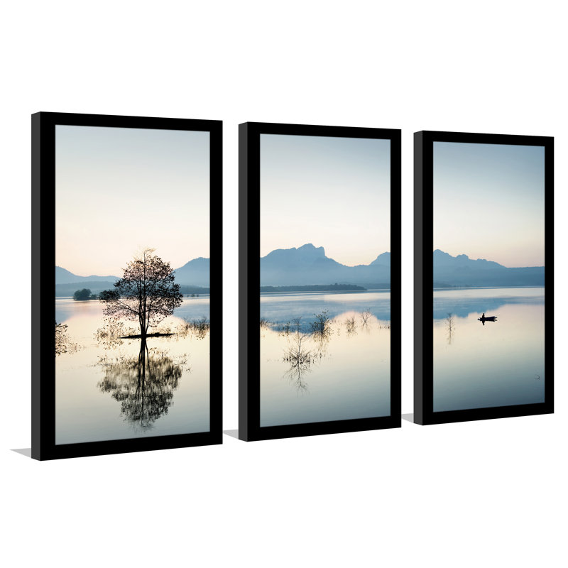 Black Framed Plexiglass 3-Piece Photographic Print Set