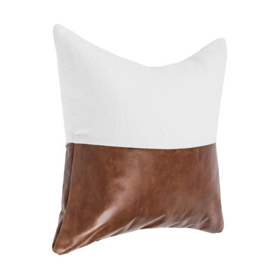Canyon Linen Blend and Leather Throw Pillow