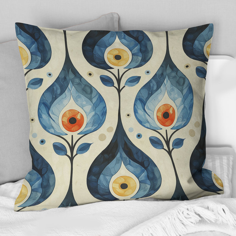 Coussin décoratif orange Midcentury Charm I - Midcentury, H 18 po x l 18 po