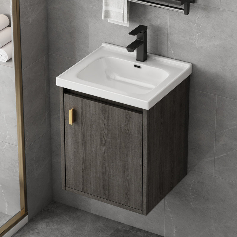 16 Inch Bathroom Vanity with Sink Combo, Wall Mounted Small Bathroom Vanity with Soft-Close Door Modern Floating Cabinet, Pop-up Drain, P-Trap Included,(No Faucet)