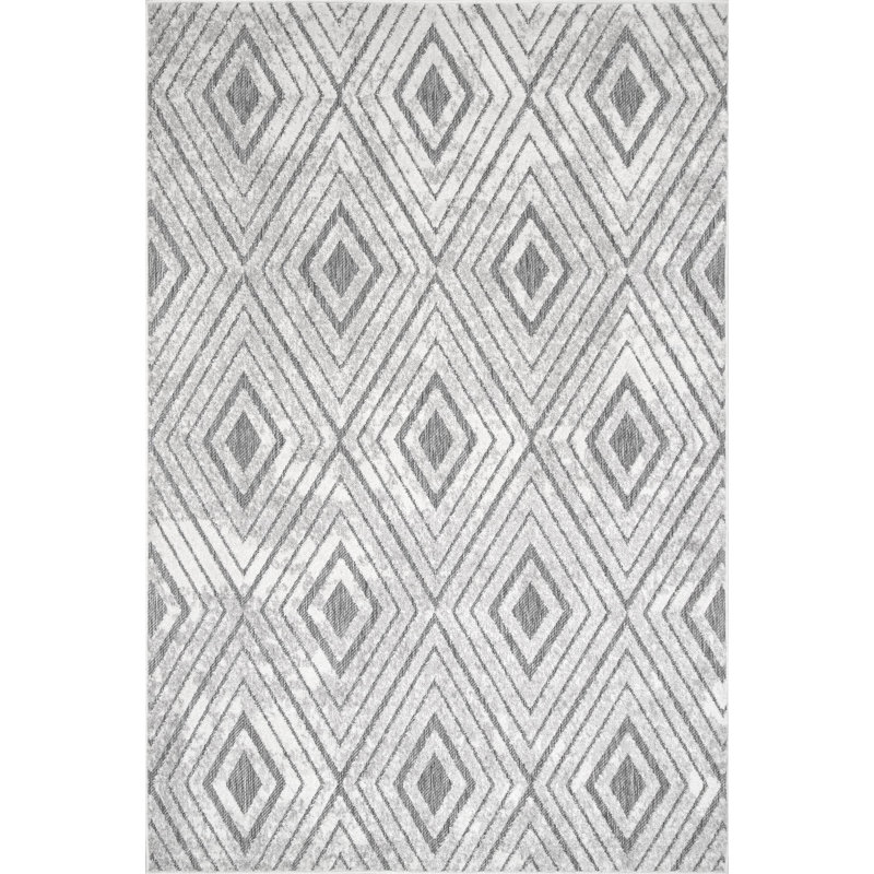 Tapis intérieur / extérieur gris Marcia, Rectangle 8 pi x 10 pi