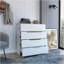 Commode hautbois, haut, quatre tiroirs, finition wengé noir / chêne clair-655090744