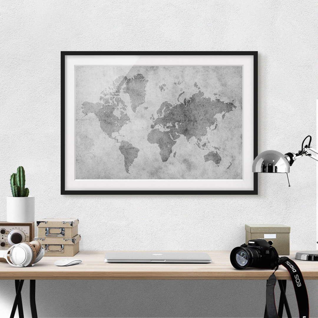 Gerahmtes Poster Vintage World Map II