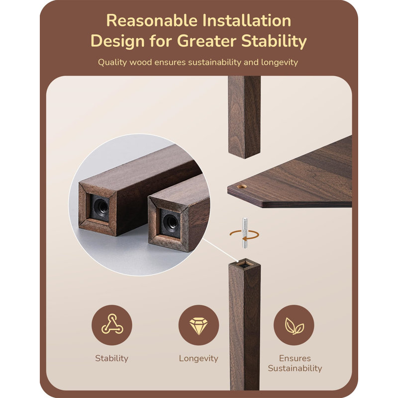 Dajion 163 H cm Tray Table Floor Lamp, Brown
