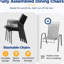 Chaises de patio grises en aluminium de 4, empilables et respirantes, ergonomiques pour 4 personnes assises confortablement assises et dotées d'un filet respirant